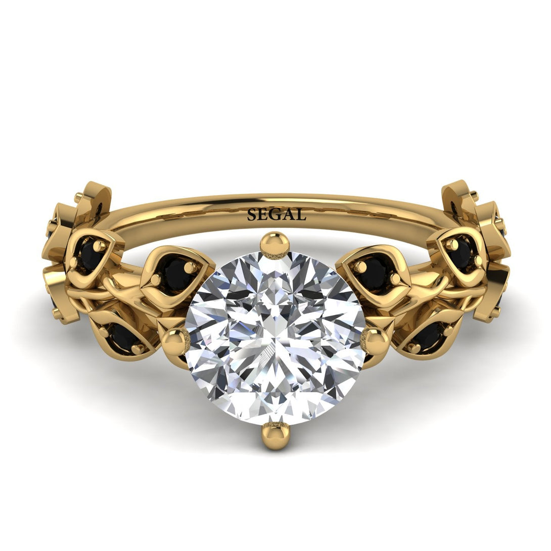 Leaves All Around Yellow Gold Diamond Ring - Sydney 2ct No. 31
